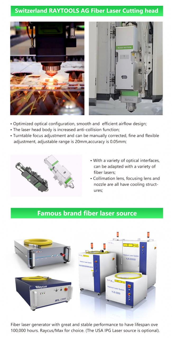 Fier carbon Aluminiu Metal Oțel inoxidabil Mașină de tăiat cu laser cu fibre CNC